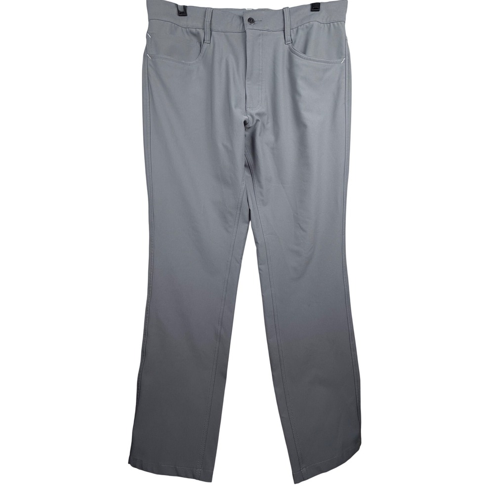 FootJoy Athletic Fit Golf Pants Mens 34x32 Grey Performance 5-Pocket Trousers